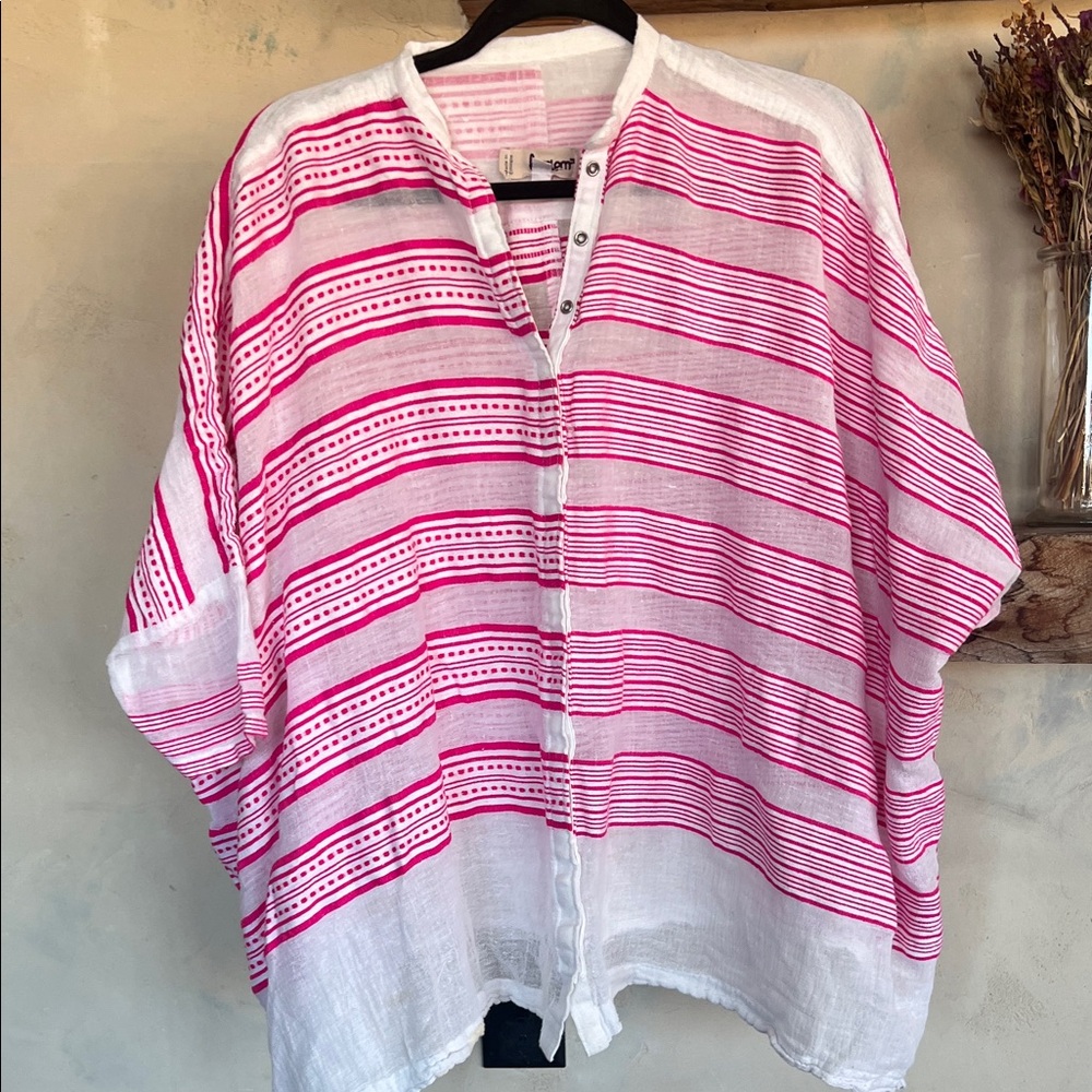 Lemlem Pink and White Striped Top